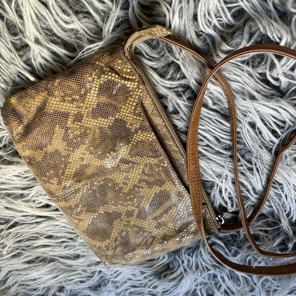 Hobo Python Mara Autumn Brown Snakeskin Leather Purse Shoulder Bag Crossbody - Picture 7 of 8